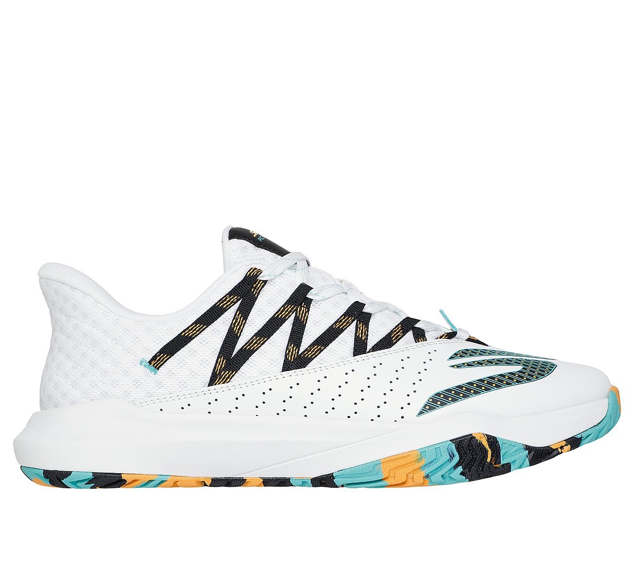 SKECHERS VIPER COURT RALLY, WHITE/TURQUOISE