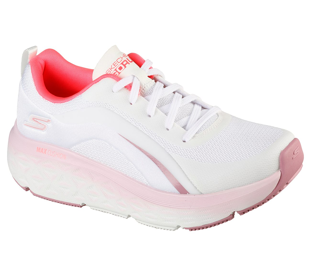 MAX CUSHIONING DELTA - ALECTR, WHITE/HOT CORAL Footwear Right View