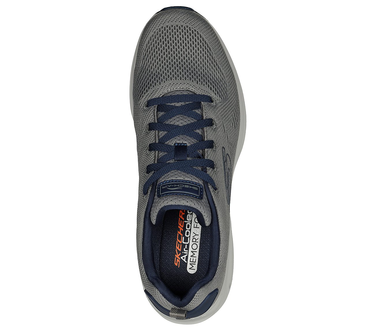 SKECH-AIR COURT, GREY/NAVY Footwear Top View