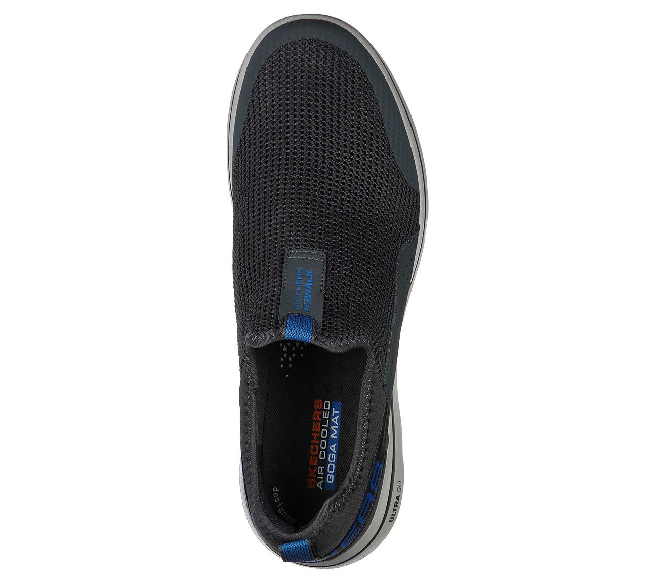 GO WALK 5 - DOWNDRAFT, CHARCOAL/BLUE Footwear Top View