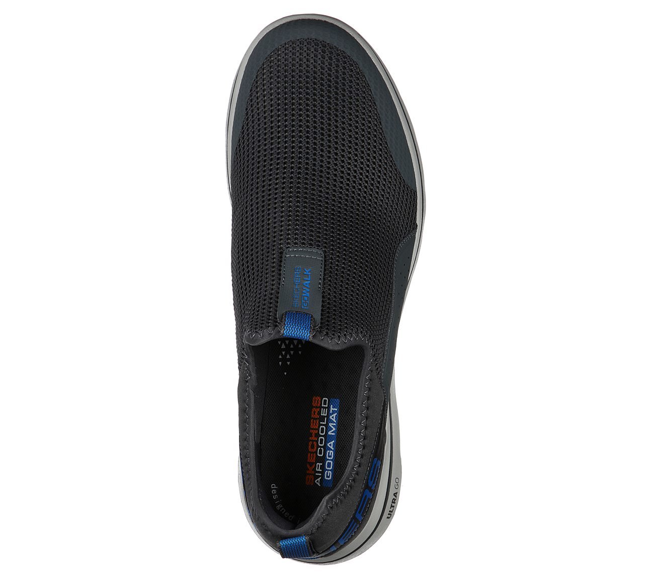 Skechers Charcoal/Blue Go Walk 5 Downdraf Mens Slip On Shoes - Style ID ...