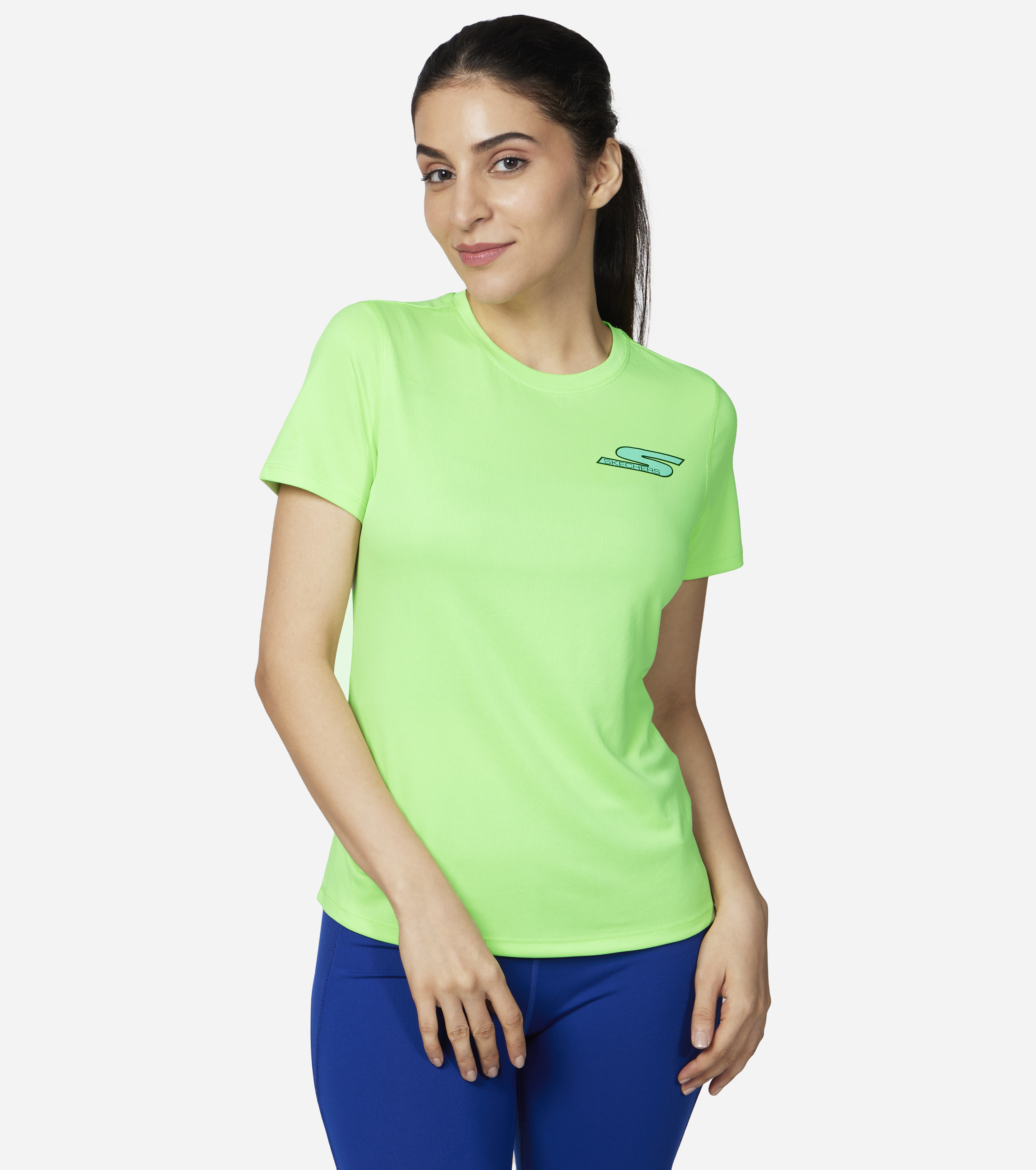 ELITE TECH T-SHIRT, LIME/GREEN Apparels Top View