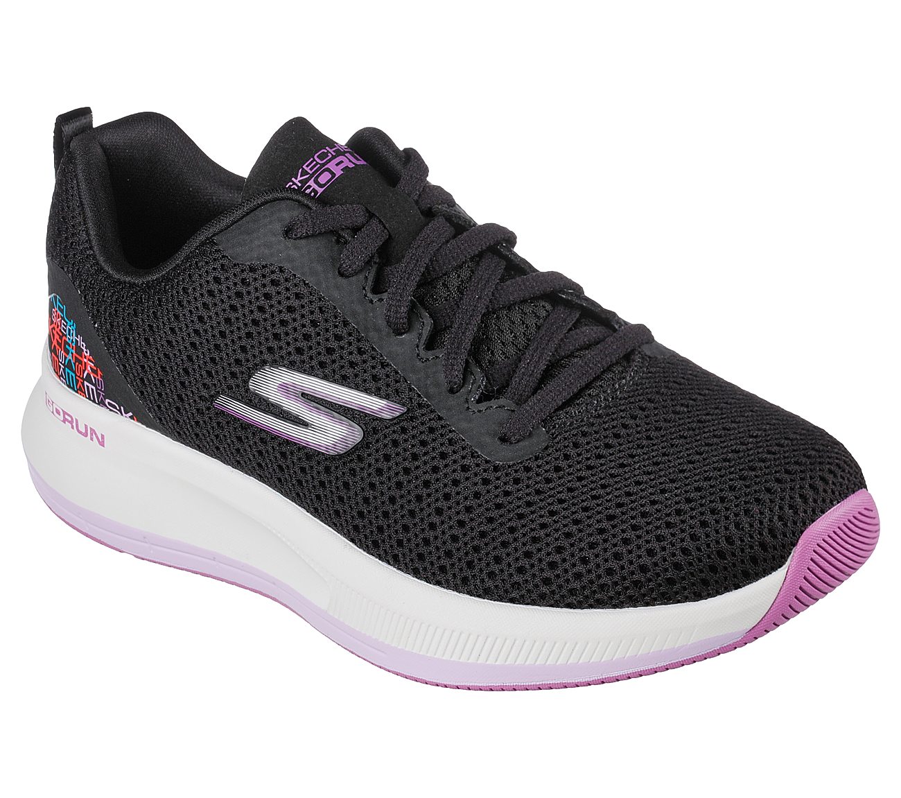 Skechers Black/Multi Go Run Pulse Driven Endurance Womens Running Shoes ...