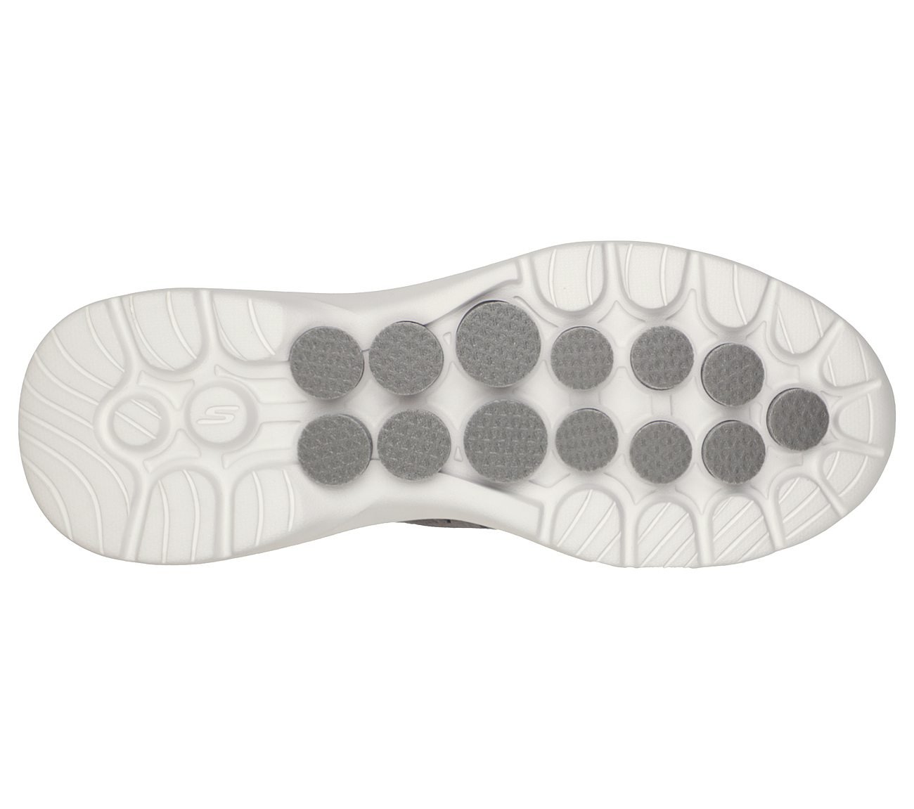 GO WALK 6, GREY/RED Footwear Bottom View