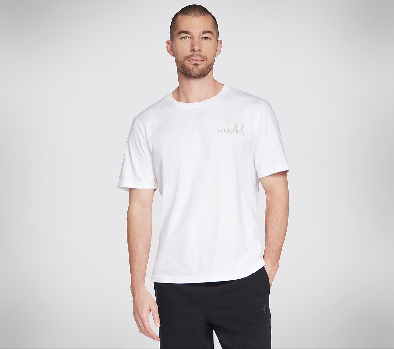 SKECHERS OFF THE GRID TEE, WWWHITE Apparel Lateral View