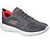 GO RUN 600 - REFINE, CHARCOAL/RED Footwear Lateral View
