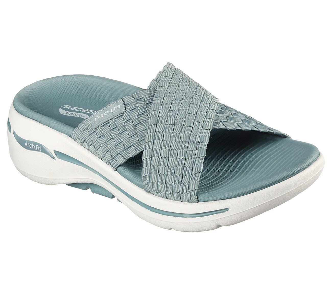 Skechers Navy Go Walk Arch Fit Wondrous Women Slippers Style ID