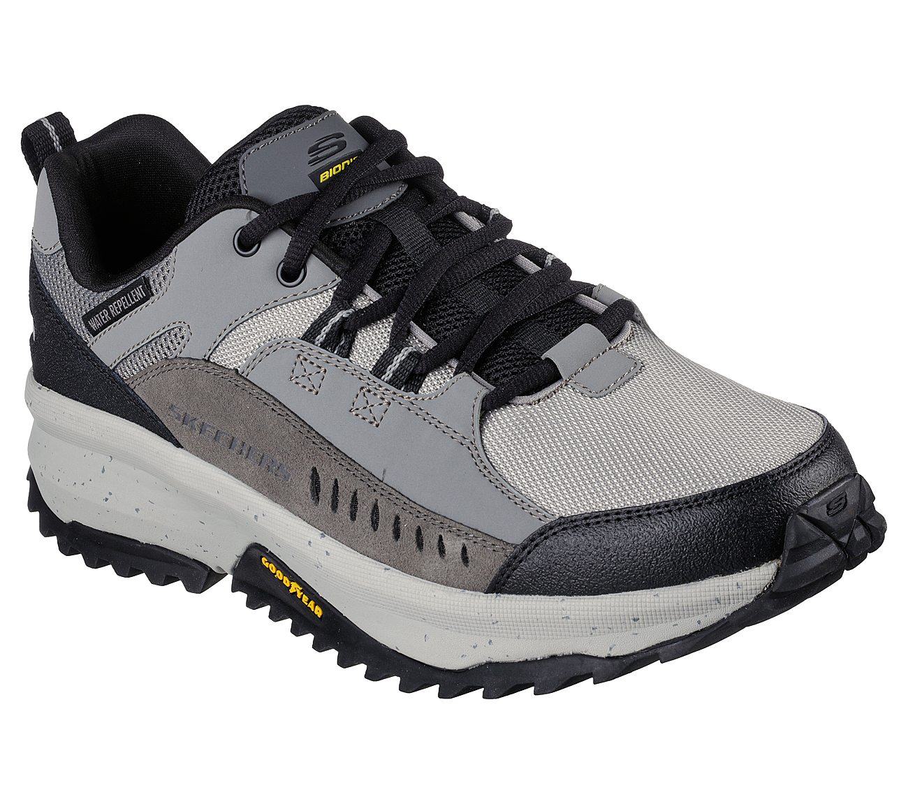 SKECHERS BIONIC TRAIL - ROAD, GGREY/BLACK Footwear Lateral View