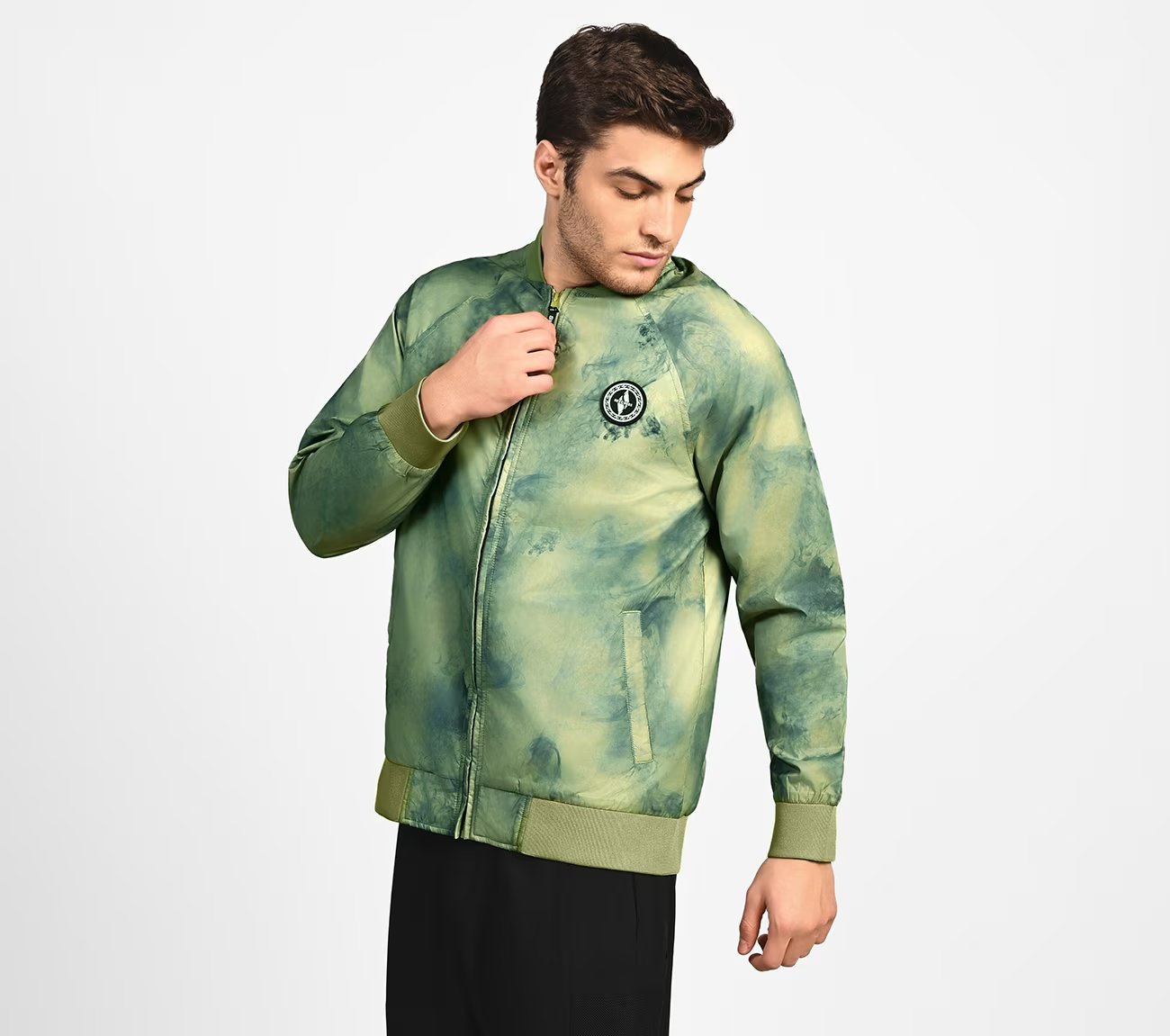 OASIS SMOKE BOMBER JACKET, LIGHT GREY/GREEN Apparels Right View