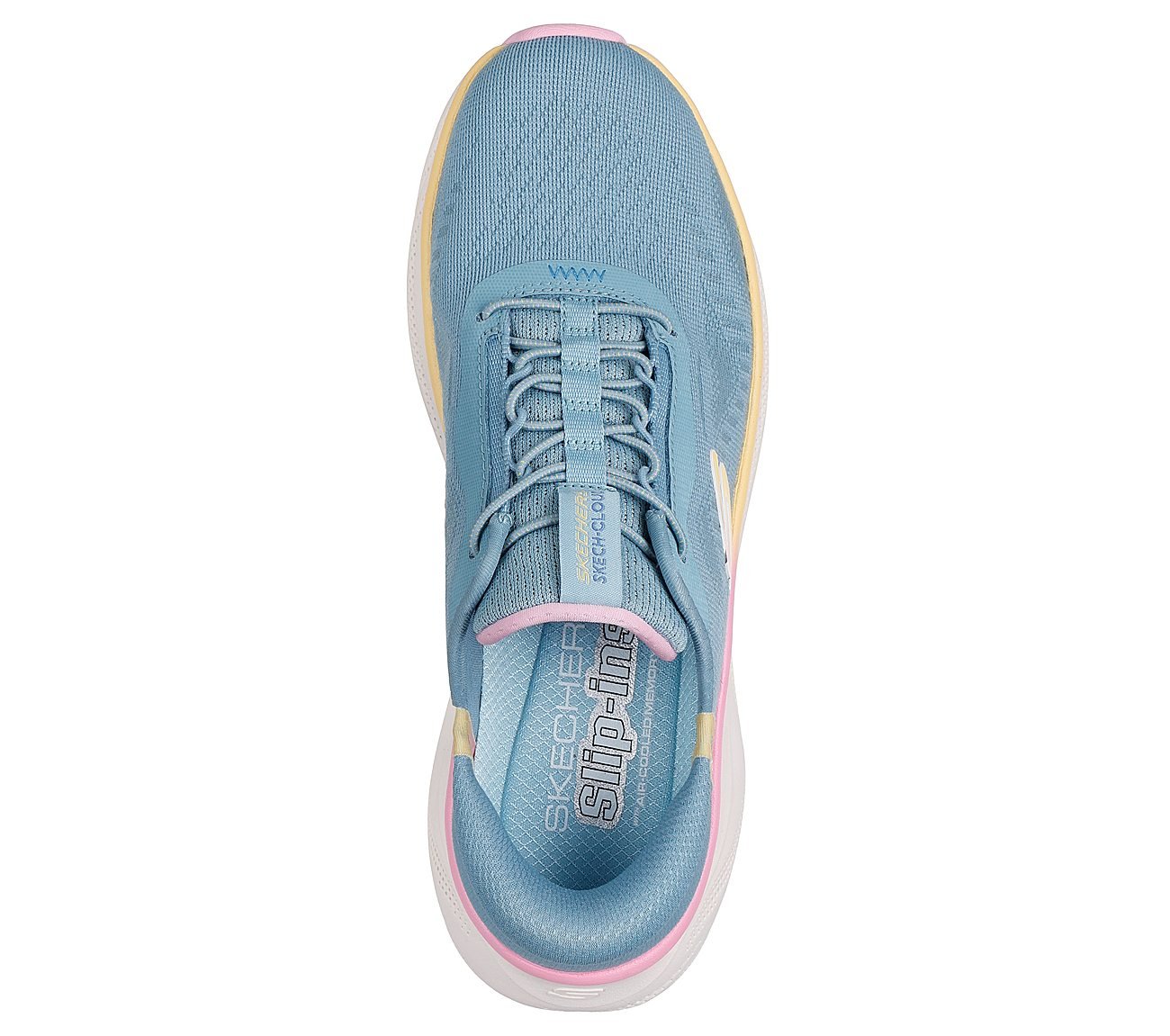 SKECH CLOUD-PERFECTLY PLUSH, SLATE/PINK Footwear Top View