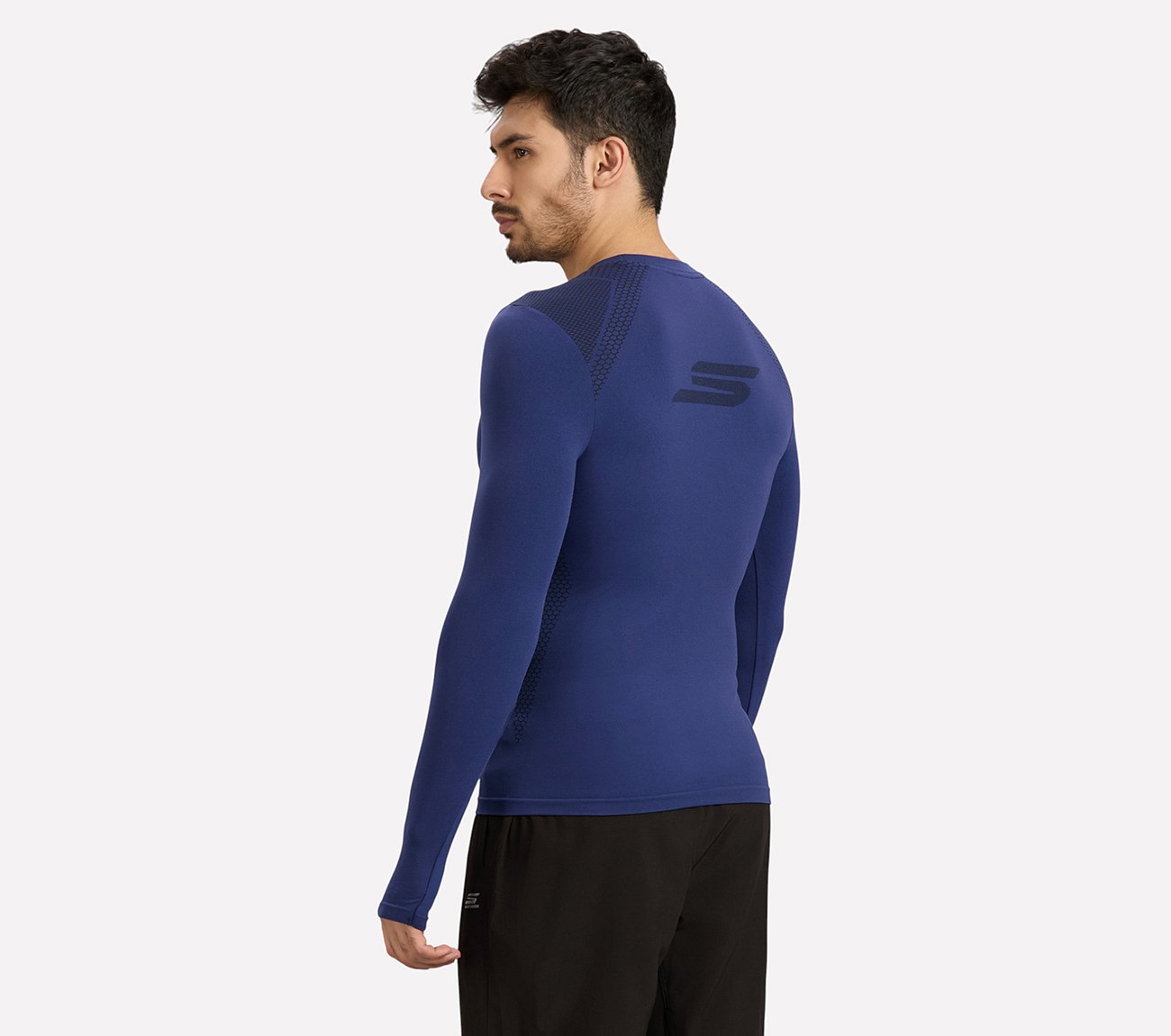 COMPRESSION RUNNER TEE, LT. BLUE/YELLOW