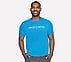 SKECHERS PERFORMANCE T-SHIRT, BLUE/GREEN Apparel Lateral View