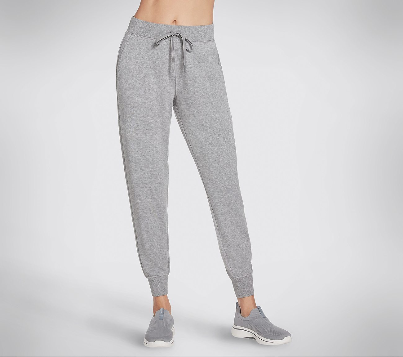 Skechers Restful Jogger, Light Grey Gym Pants For Women