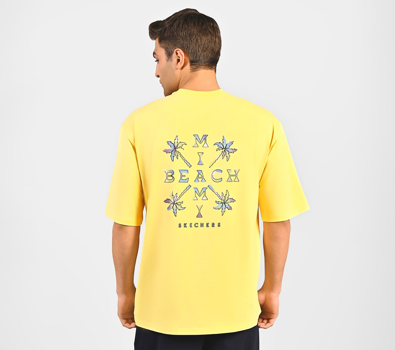 BACK PALM PRINT T-SHIRT, YELLOW/MULTI Apparel Left View