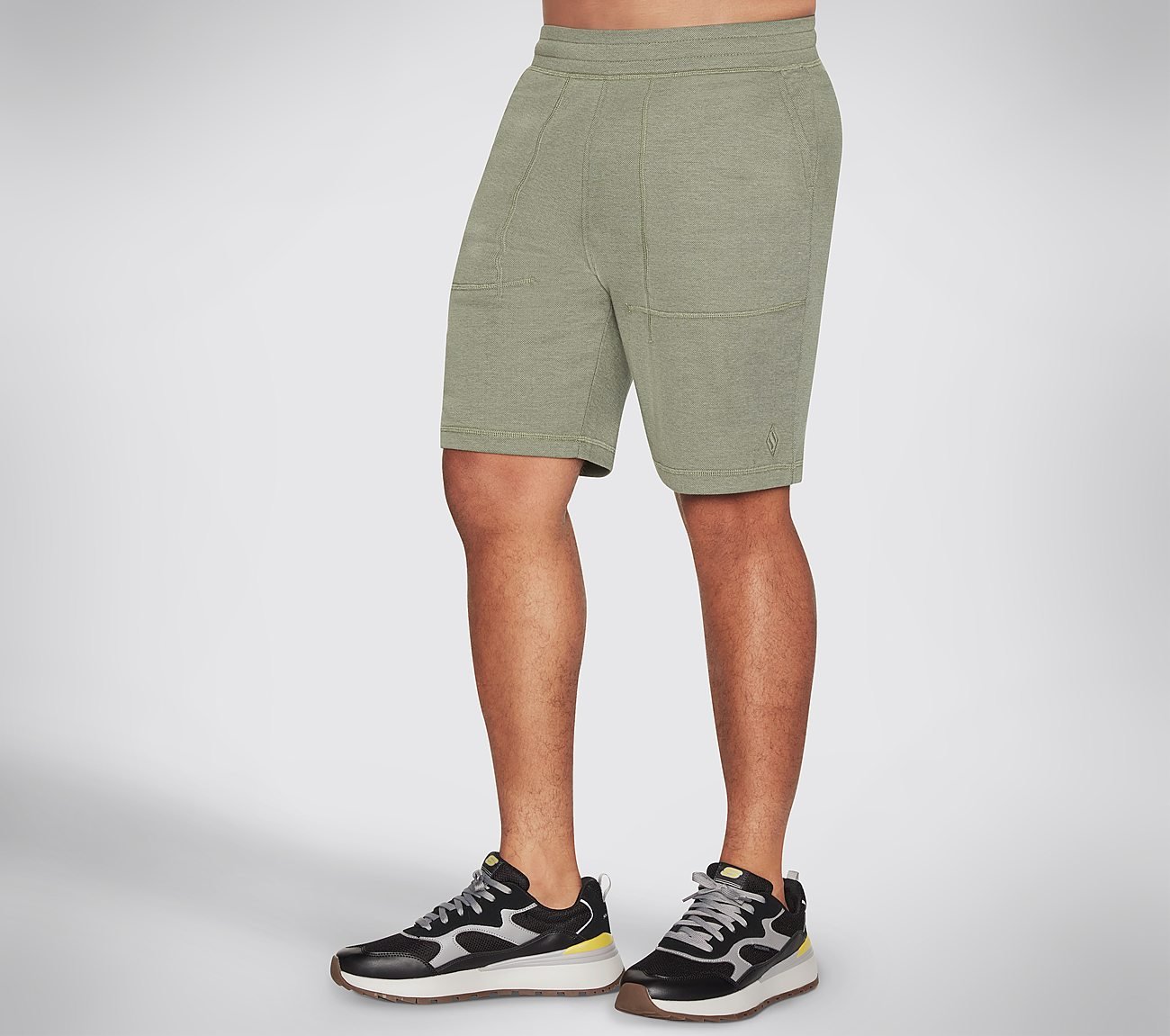 GOKNIT PIQUE 9IN SHORT, LIGHT GREY/GREEN Apparels Left View