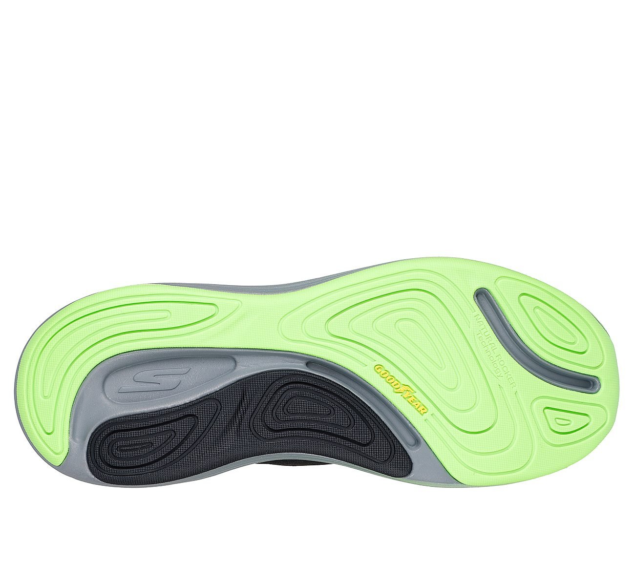 MAX CUSHIONING SUSPENSION - L, BLACK/LIME Footwear Bottom View