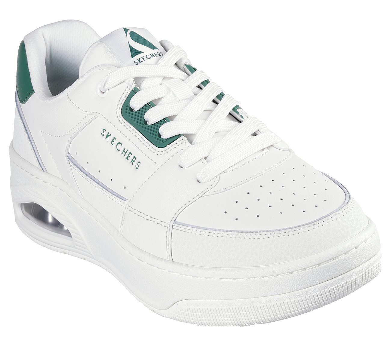 UNO COURT - LOW-POST, WWHITE/GREEN Footwear Right View