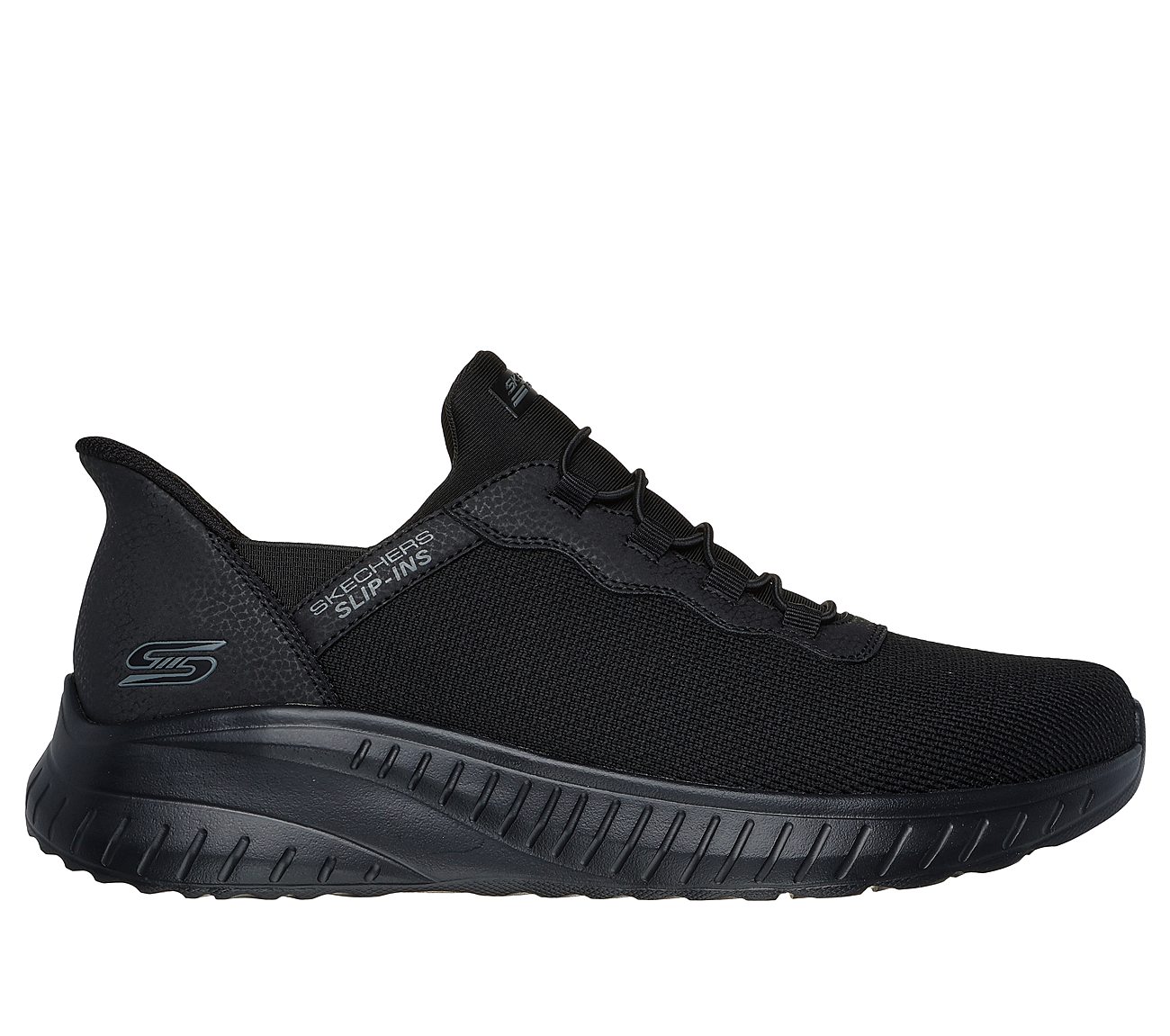 SKECHERS SLIP-INS: BOBS SPORT SQUAD CHAOS- Daily Hype, BBLACK Footwear Lateral View