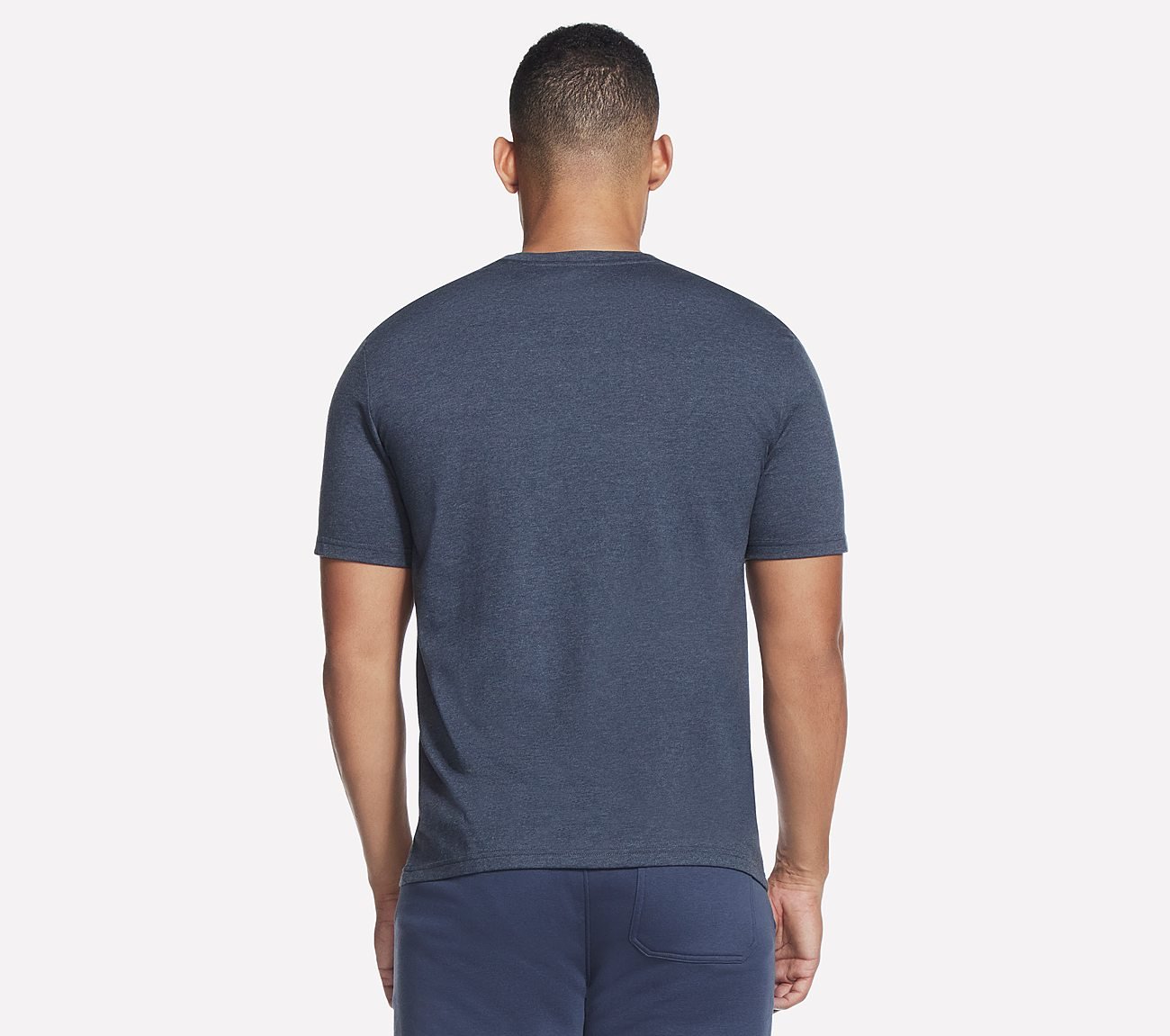 PAST TIME T-SHIRT, CHARCOAL/NAVY Apparels Top View