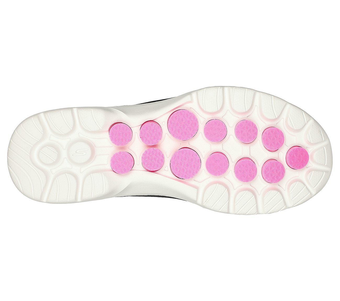 GO WALK 6 - OCEAN SPLASH, BLACK/HOT PINK Footwear Bottom View