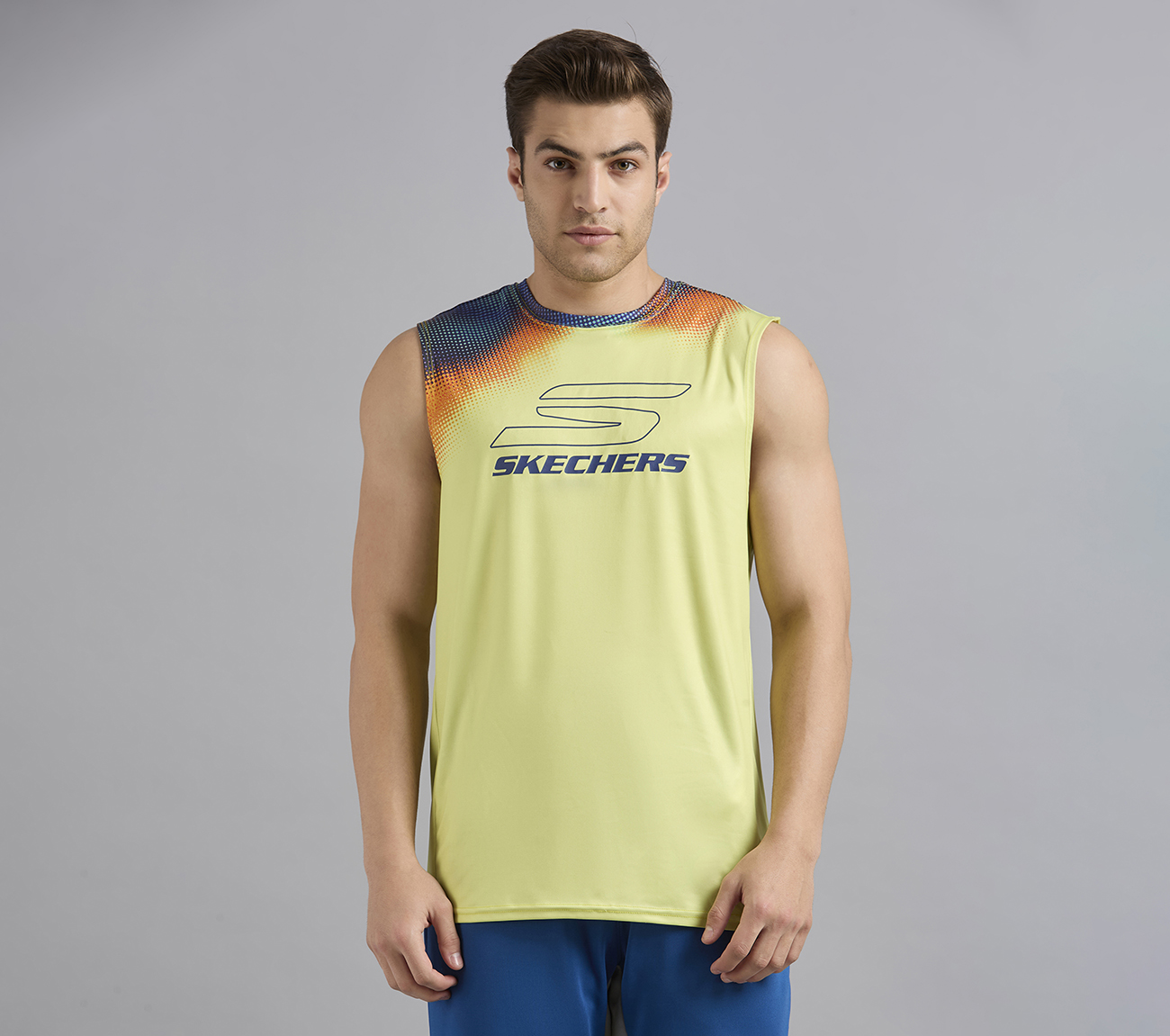 SHOULDER GRAFFITI PICKLEBALL TANK, MINT/YELLOW