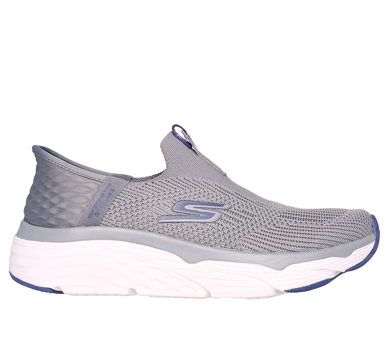 MAX CUSHIONING ELITE-SMOOTH T, CHARCOAL/BLUE Footwear Lateral View