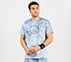 AOP CHEST PRINT PERFORMANCE T-SHIRT, CHARCOAL/LT. BLUE