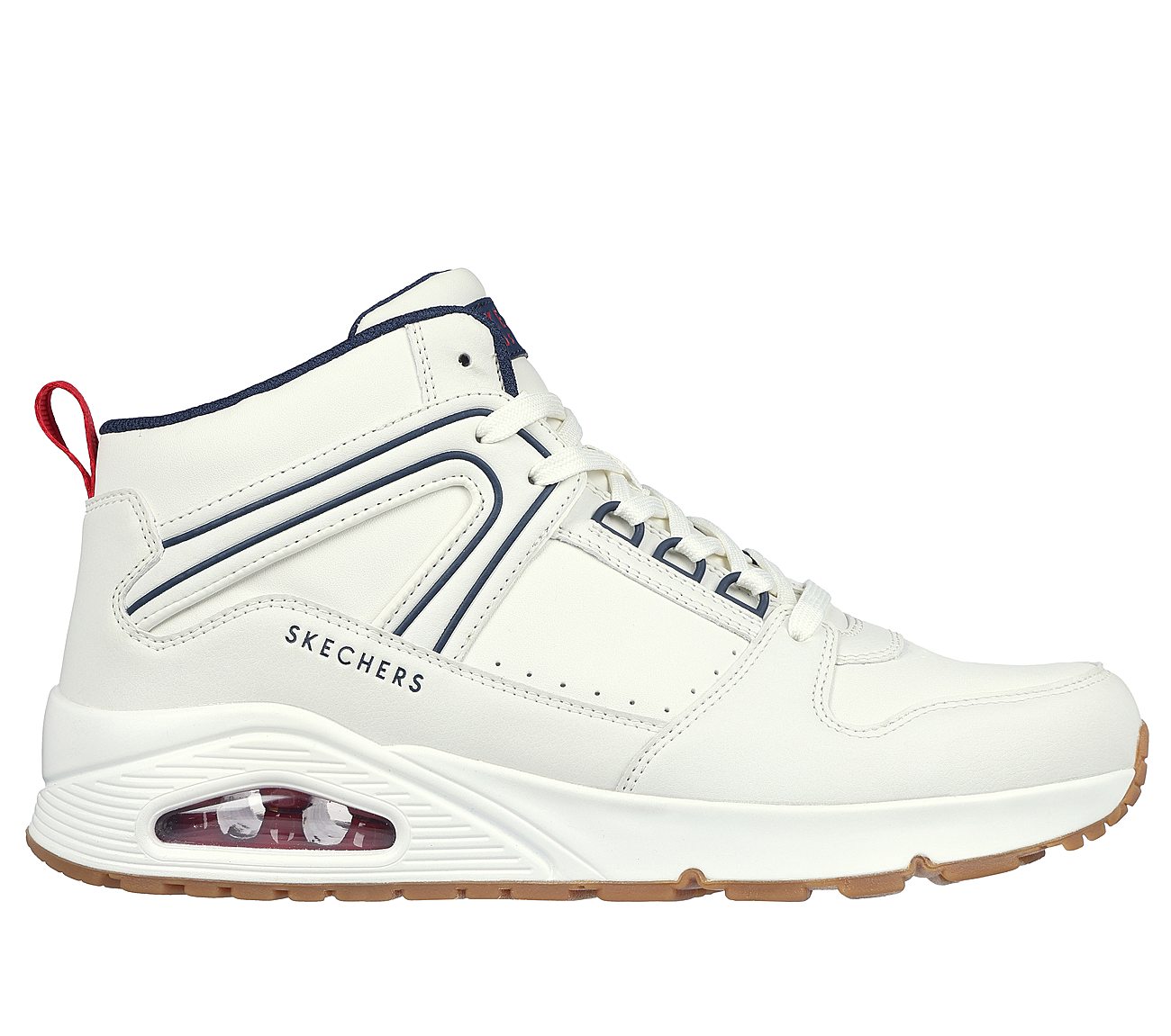 UNO - KEEP CLOSE, WHITE/NAVY/RED Footwear Lateral View