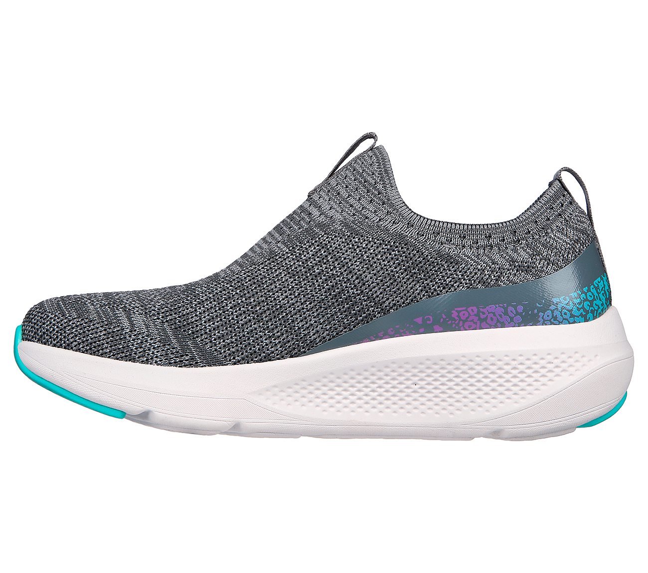 GO RUN ELEVATE, GREY/AQUA Footwear Left View