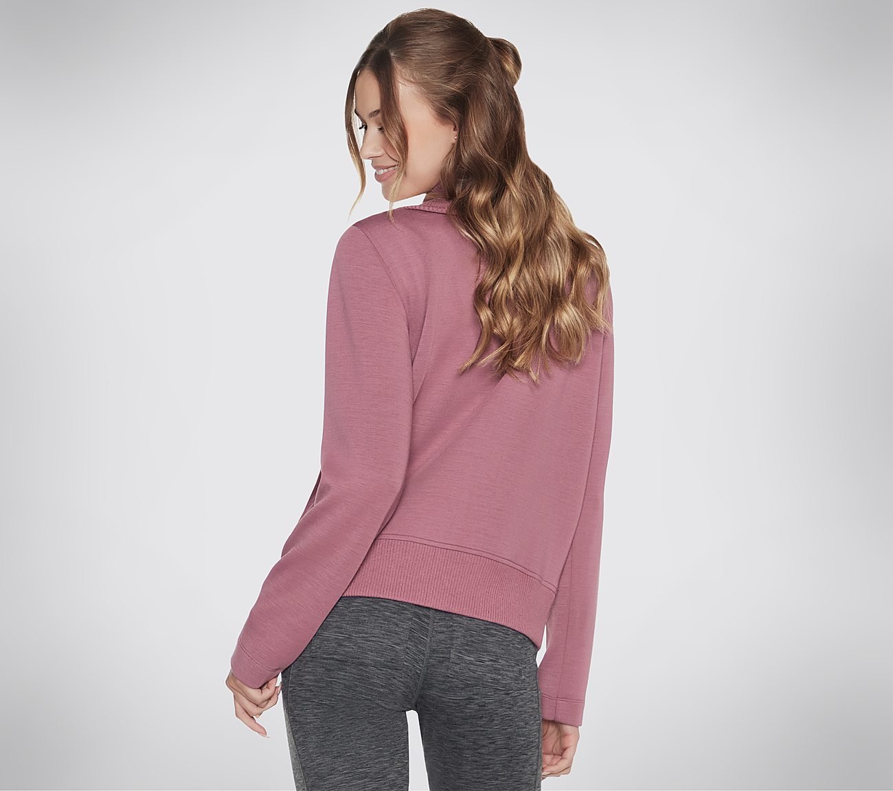 SKECHERS HOODLESS HOODIE SKEC, DARK MAUVE Apparels Top View