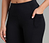 RIB PANELLED LEGGINGS, BLACK