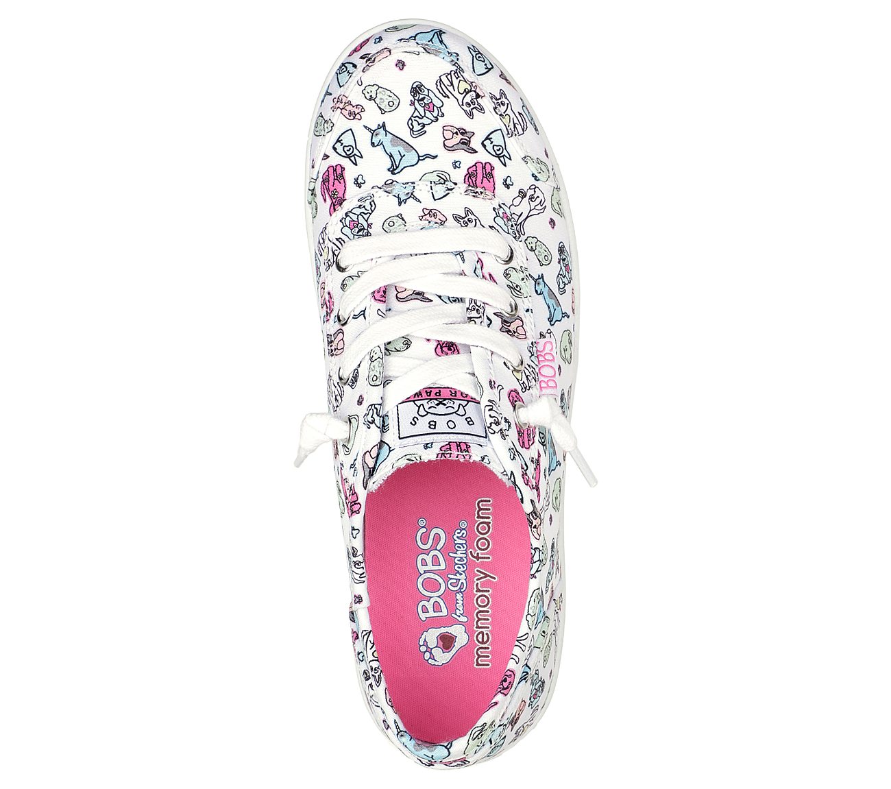 BOBS B CUTE - PASTEL DOODLEZ, WHITE/MULTI Footwear Top View