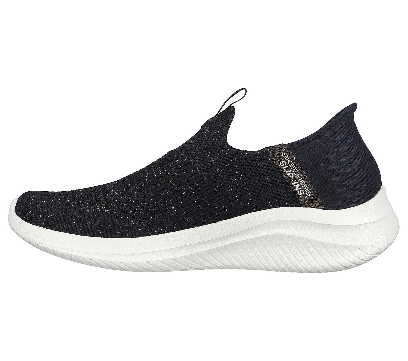 Skechers Slip-ins: Ultra Flex 3.0 - Glitter Me, BLACK/GOLD Footwear Left View
