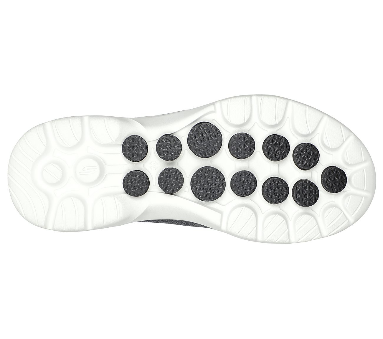 GO WALK 6 - GRAND HORIZON, BLACK/WHITE Footwear Bottom View