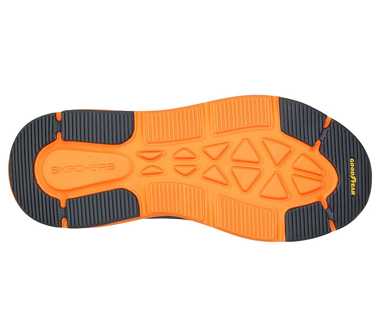 MAX CUSHIONING DELTA, CHARCOAL/ORANGE Footwear Bottom View