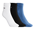 3pk Mens Non Terry Ankle, WHITE/BLACK/BLUE Accessories Lateral View