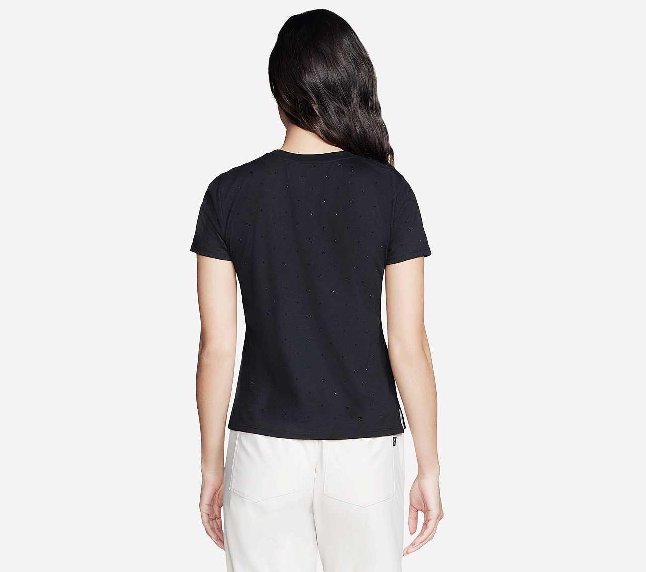 RHINESTONE TEE, BLACK Apparels Top View