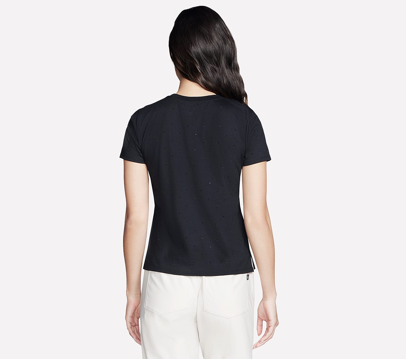 RHINESTONE TEE, BLACK Apparel Top View
