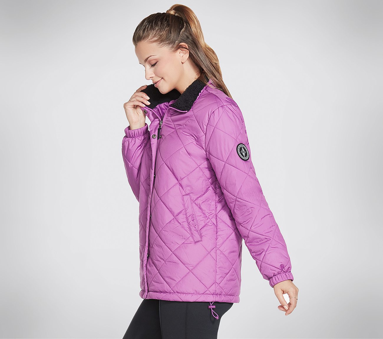  JOURNEY PUFFER JACKET, PURPLE/HOT PINK Apparels Left View