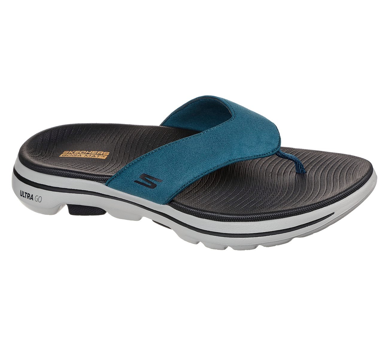 Skechers Teal/Black Go Walk 5 Varson Mens Slippers - Style ID: 229005 ...