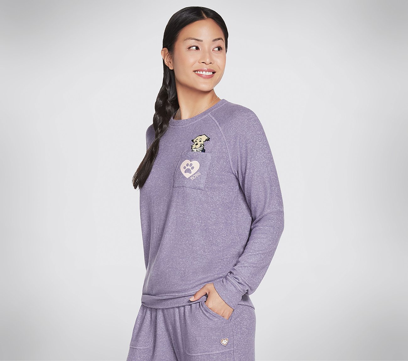 DAPPER COZY PO, GREY/PURPLE Apparels Lateral View