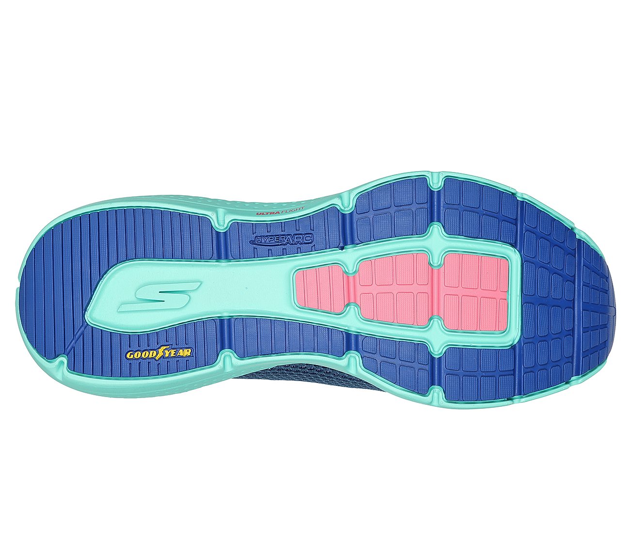 GO RUN SUPERSONIC - APEX, BLUE Footwear Bottom View