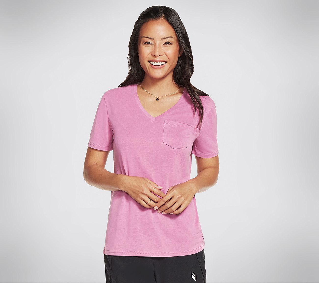 TRANQUIL POCKET TEE, PURPLE/PINK Apparel Lateral View