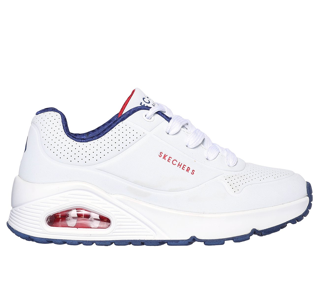 UNO - STAND ON AIR, WHITE/NAVY/RED Footwear Lateral View