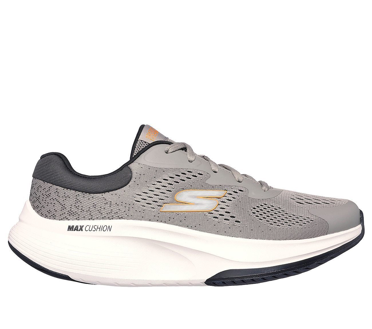 GO WALK MAX WALKER - AUGUSTUS, CHARCOAL/ORANGE Footwear Lateral View
