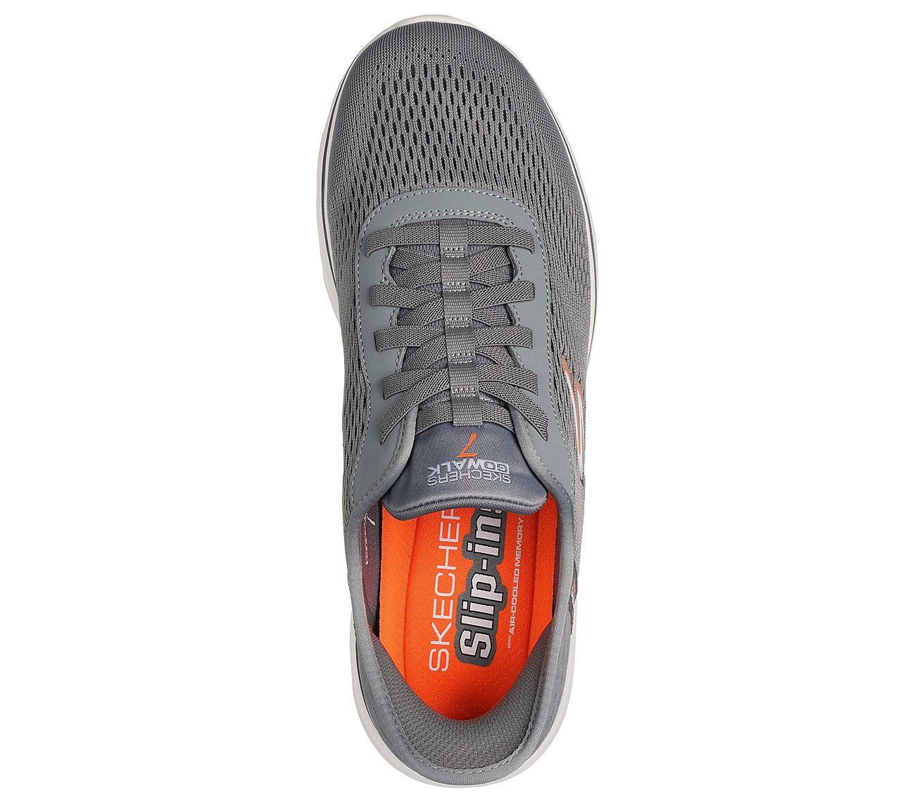 GO WALK 7 - FREE HAND 2, GREY/ORANGE Footwear Top View