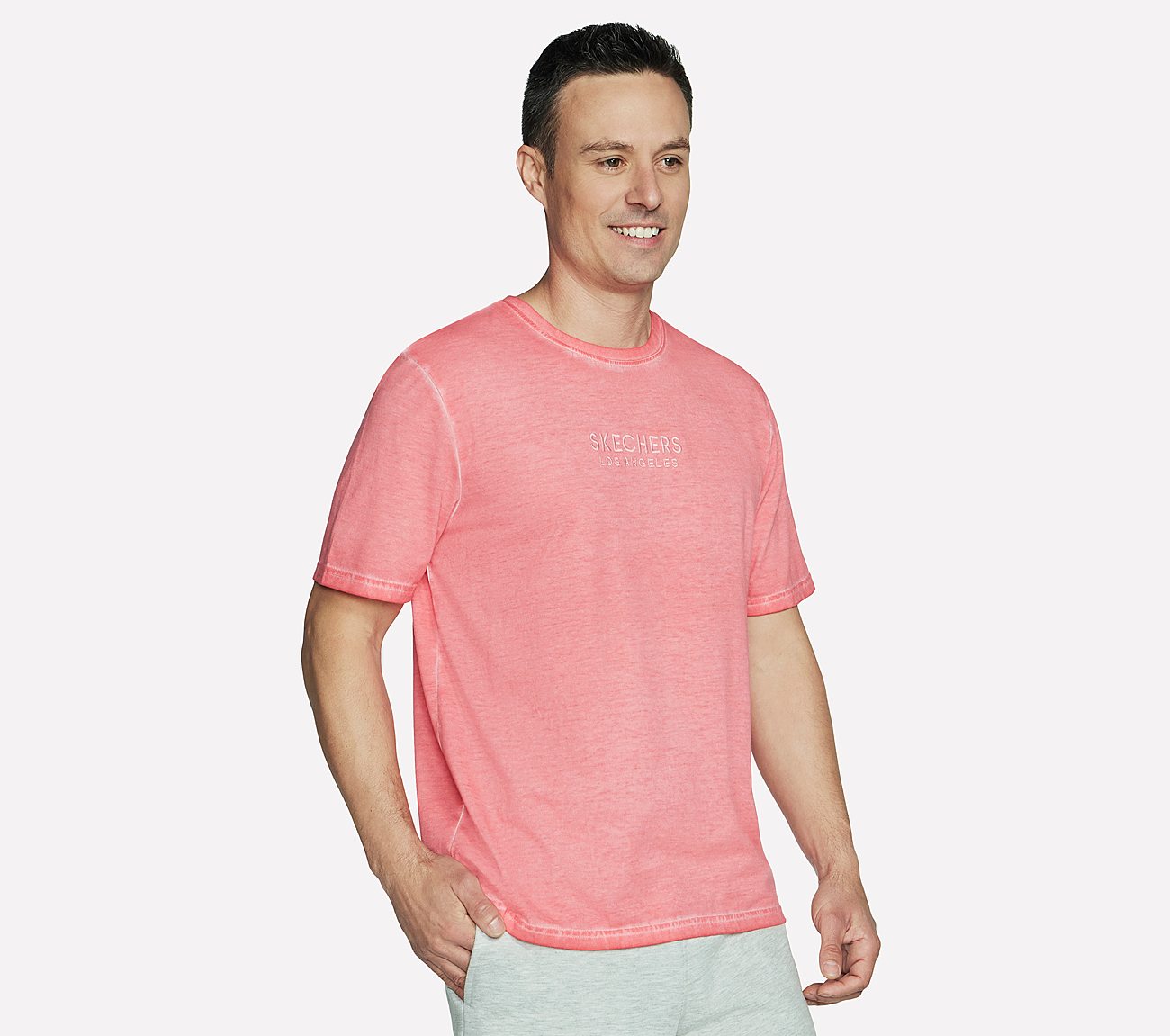 DIAMOND WASH LOGO T-SHIRTA, CCORAL Apparel Bottom View