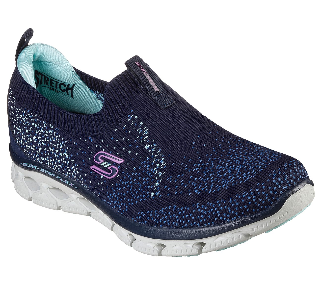 GLIDE-STEP FLEX, NAVY/TURQUOISE Footwear Lateral View