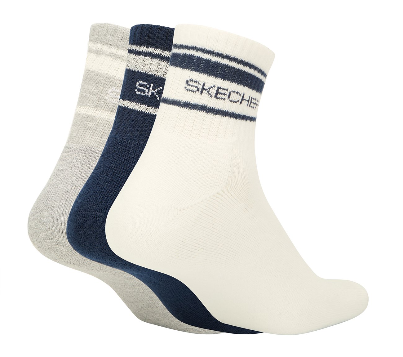 3PK MENS SOLID HALF TERRY ANKLE, NVY/GRY/WHT