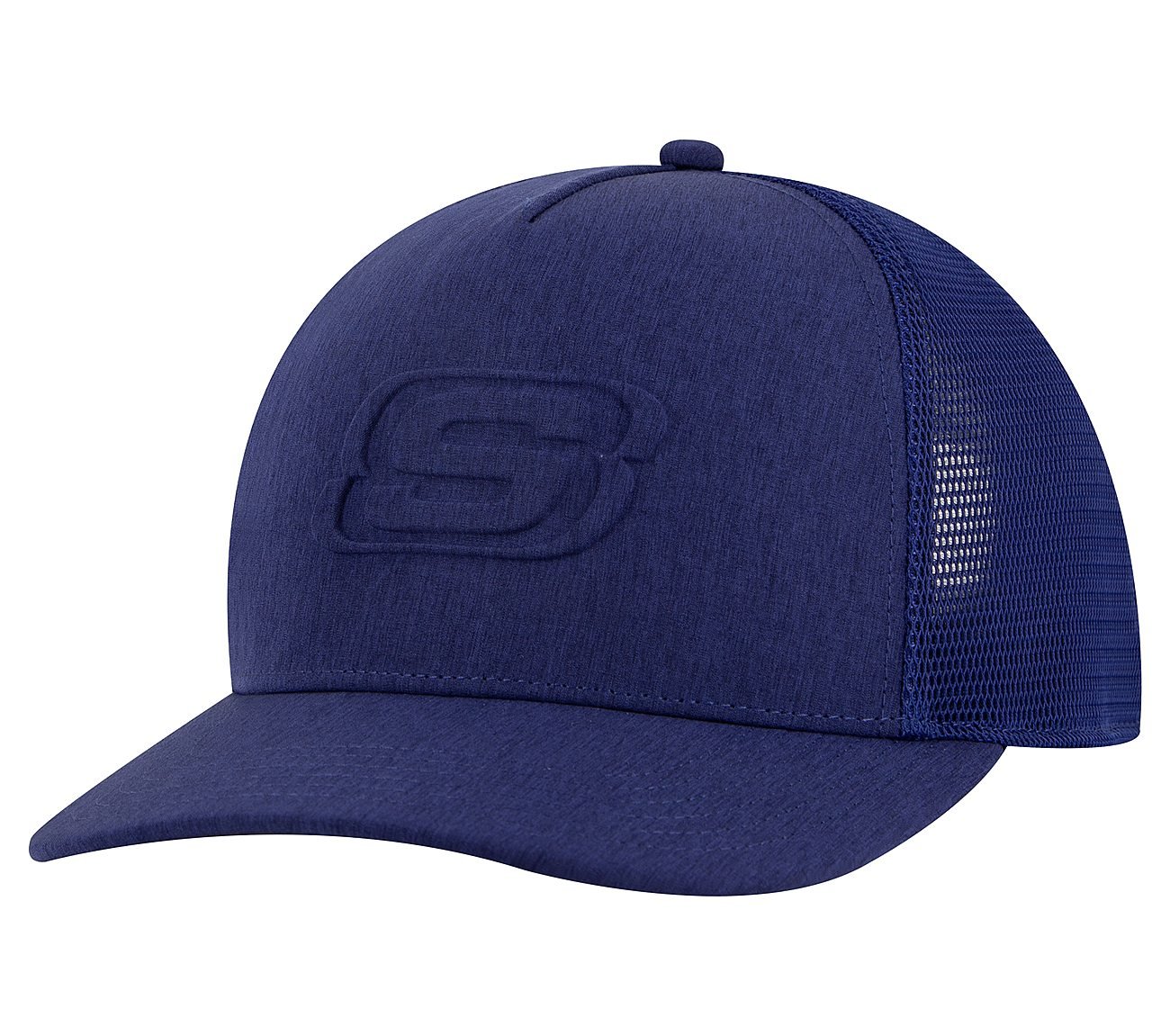 EMBOSSED TRUCKER HAT, NAVY/BLUE Accessories Lateral View